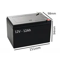 Bateria para Cadeiras de Rodas e Scooters de Mobilidade - 151x94x98 - 12v-12Ah