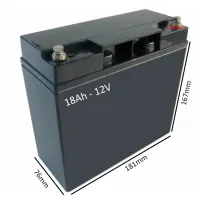 Baterias para Cadeiras de Rodas e Scooters de Mobilidade - 181x76x167 - 12-18Ah