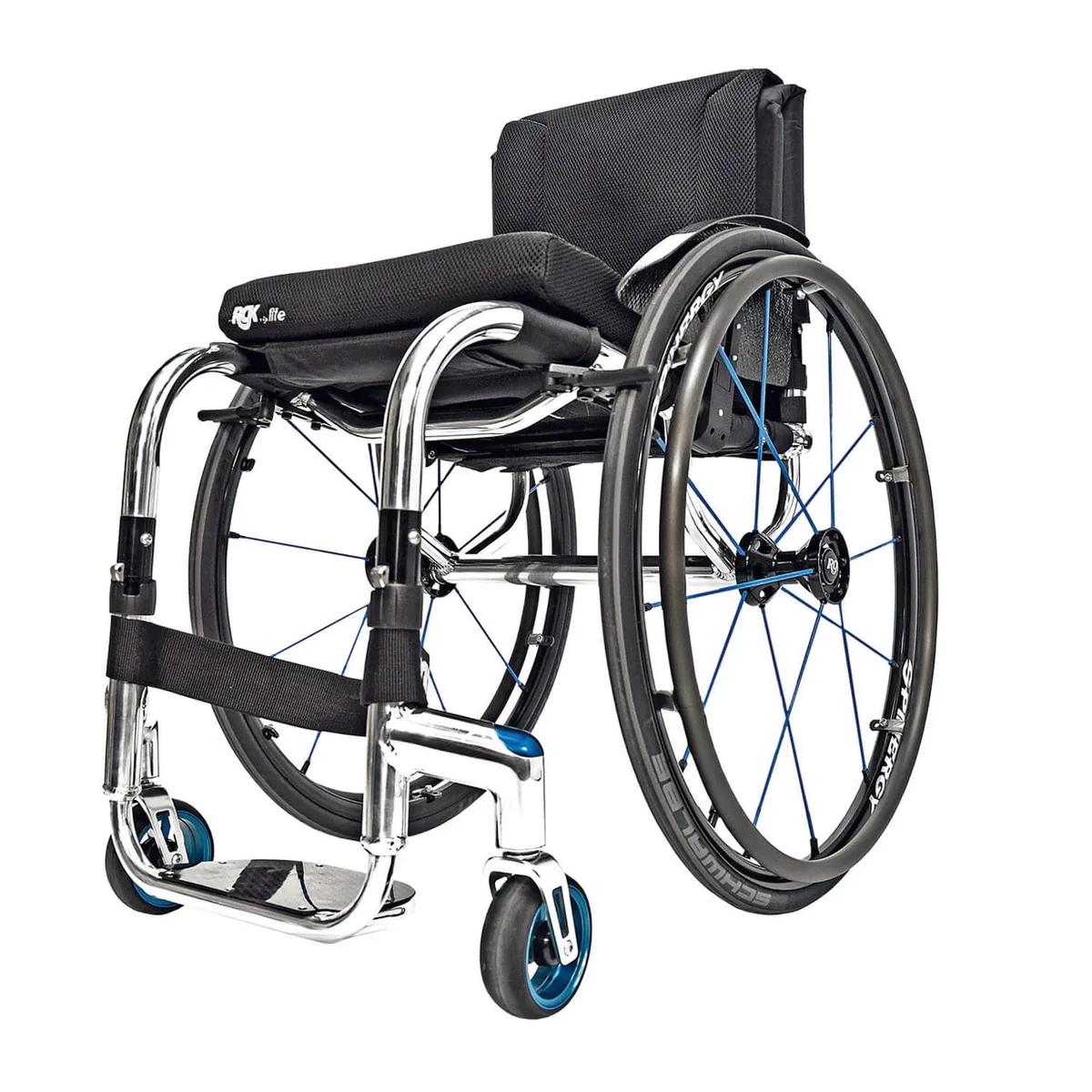 Cadeira de Rodas Ultraleve Dobrável RGK Tiga FX — Chassis Rígido com Sistema Q-lock