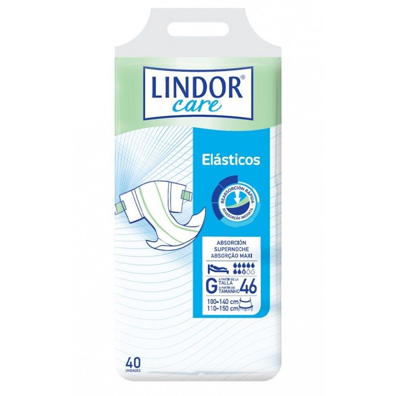 Fraldas Lindor Care Elásticos Absorção Maxi e Tam L ou G
