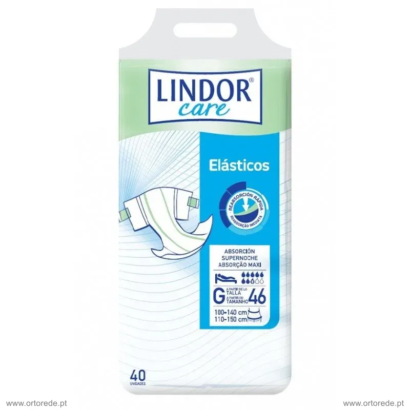 Fraldas Lindor Care Elásticos Absorção Maxi e Tam L ou G