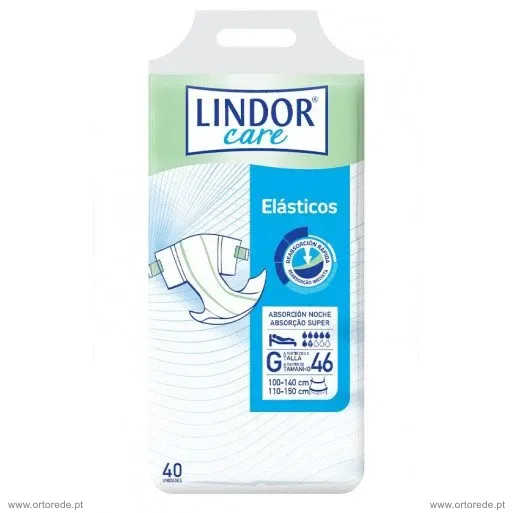 Fraldas Lindor Care Elásticos Absorção: Super e Tam L ou G